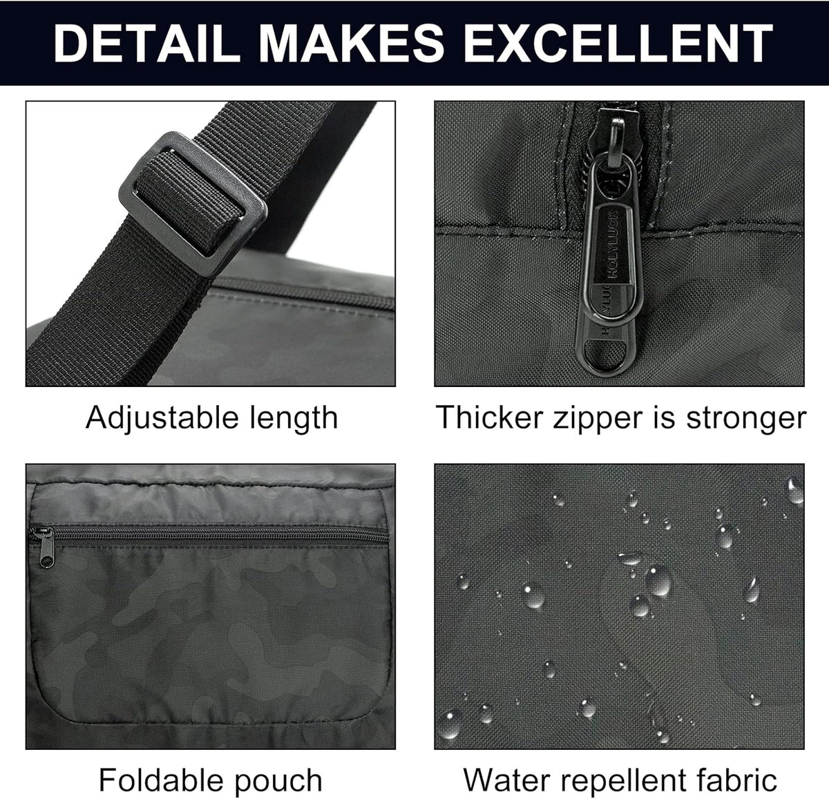 Foldable Travel Duffel Bag For Women & Men Luggage Great for Gym - large navy blue