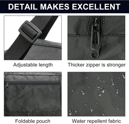 Foldable Travel Duffel Bag For Women & Men Luggage Great for Gym - large navy blue
