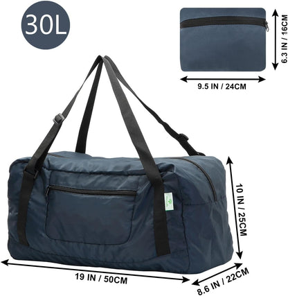 Foldable Travel Duffel Bag For Women & Men Luggage Great for Gym - large navy blue