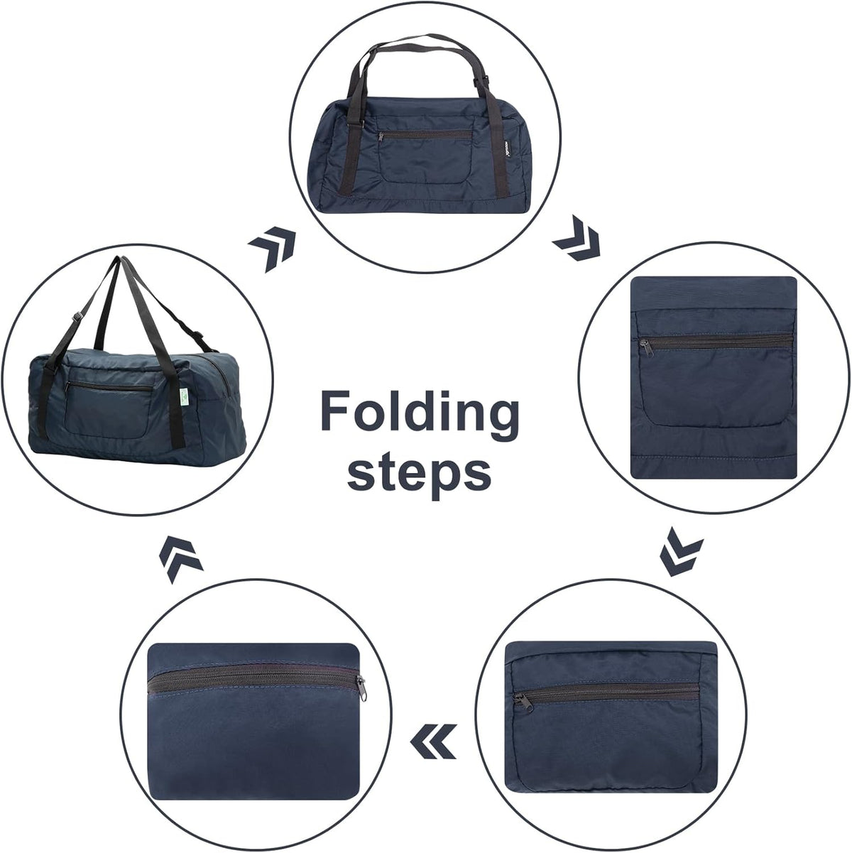 Foldable Travel Duffel Bag For Women & Men Luggage Great for Gym - large navy blue