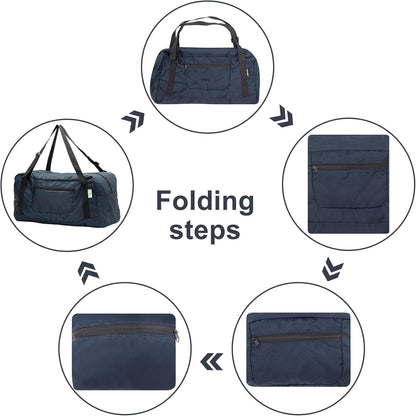 Foldable Travel Duffel Bag For Women & Men Luggage Great for Gym - large navy blue