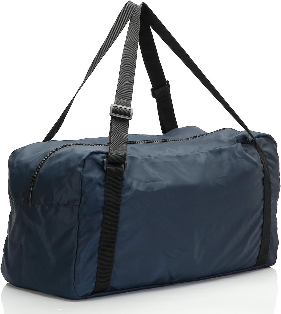 Foldable Travel Duffel Bag For Women & Men Luggage Great for Gym - large navy blue