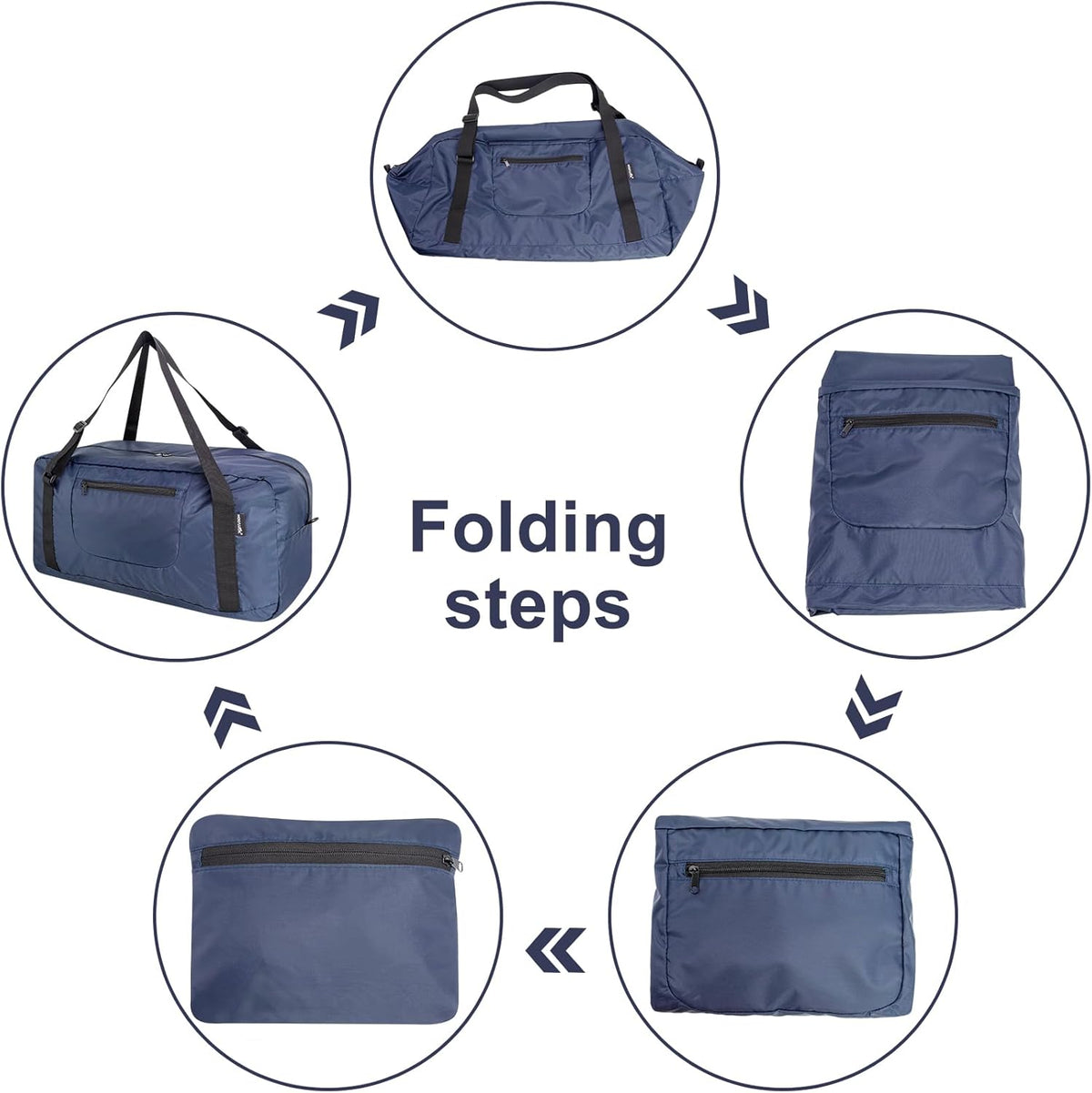 Foldable Travel Duffel Bag For Women & Men Luggage Great for Gym - large navy blue