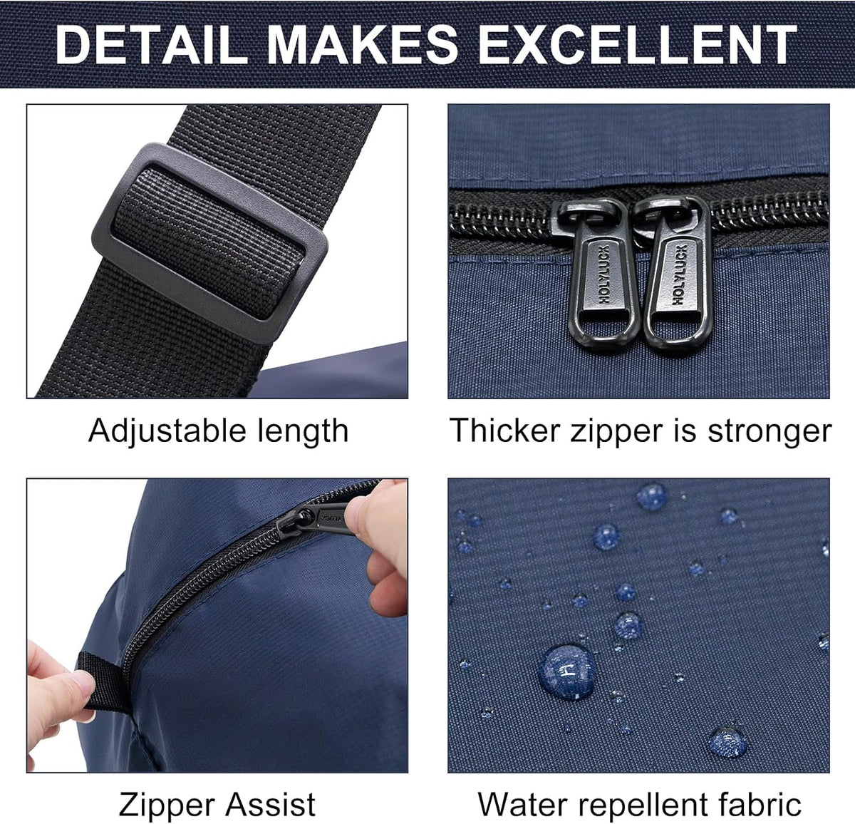 Foldable Travel Duffel Bag For Women & Men Luggage Great for Gym - large navy blue