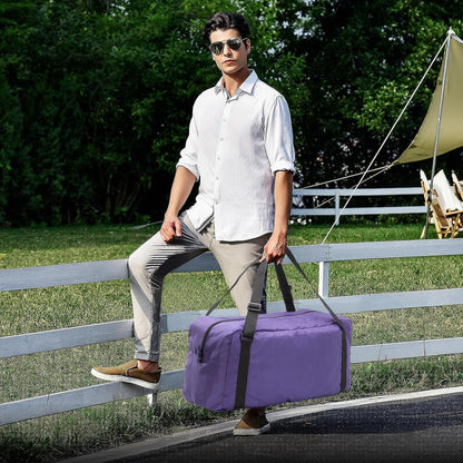 Foldable Travel Duffel Bag For Women & Men Luggage Great for Gym - large navy blue