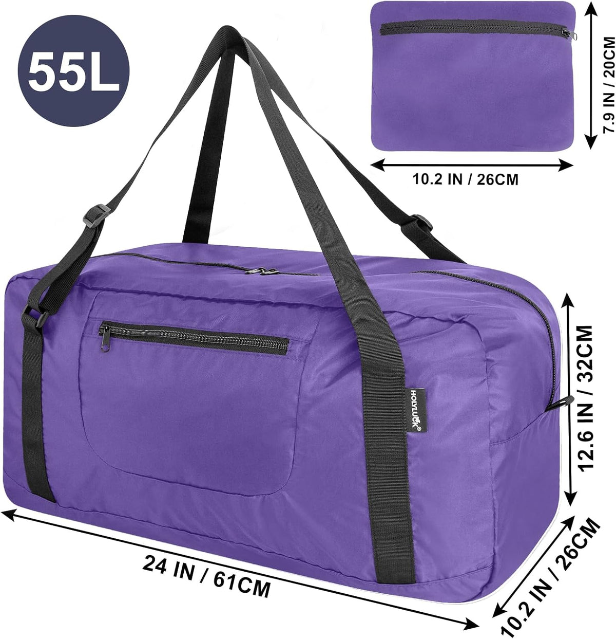 Foldable Travel Duffel Bag For Women & Men Luggage Great for Gym - large navy blue