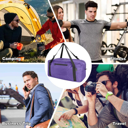 Foldable Travel Duffel Bag For Women & Men Luggage Great for Gym - large navy blue