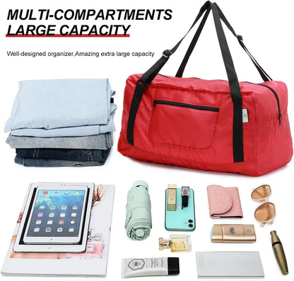 Foldable Travel Duffel Bag For Women & Men Luggage Great for Gym - large navy blue