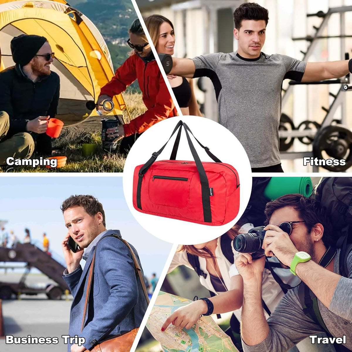 Foldable Travel Duffel Bag For Women & Men Luggage Great for Gym - large navy blue