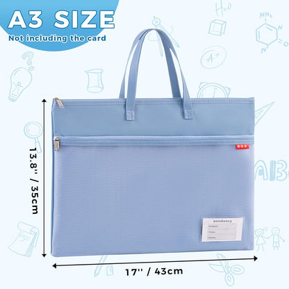 Mesh Zipper Pouch A4 Size, Large Double Pocket Waterproof File Bag with Handle, 11x13.8 in Foldable Document Storage for Puzzle Project/Cross Stitch/Travel/Office（Advanced Pink）