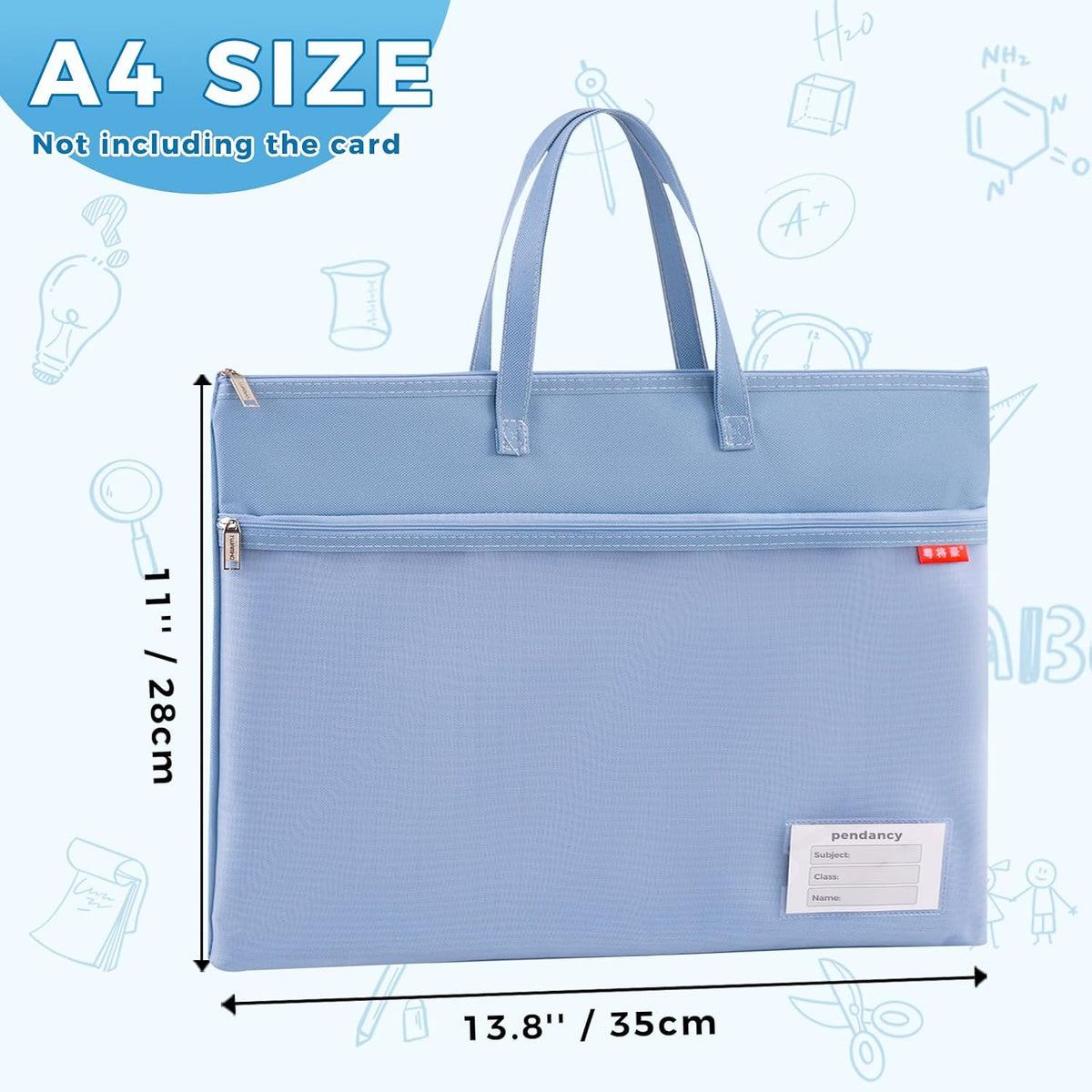 Mesh Zipper Pouch A4 Size, Large Double Pocket Waterproof File Bag with Handle, 11x13.8 in Foldable Document Storage for Puzzle Project/Cross Stitch/Travel/Office（Advanced Pink）