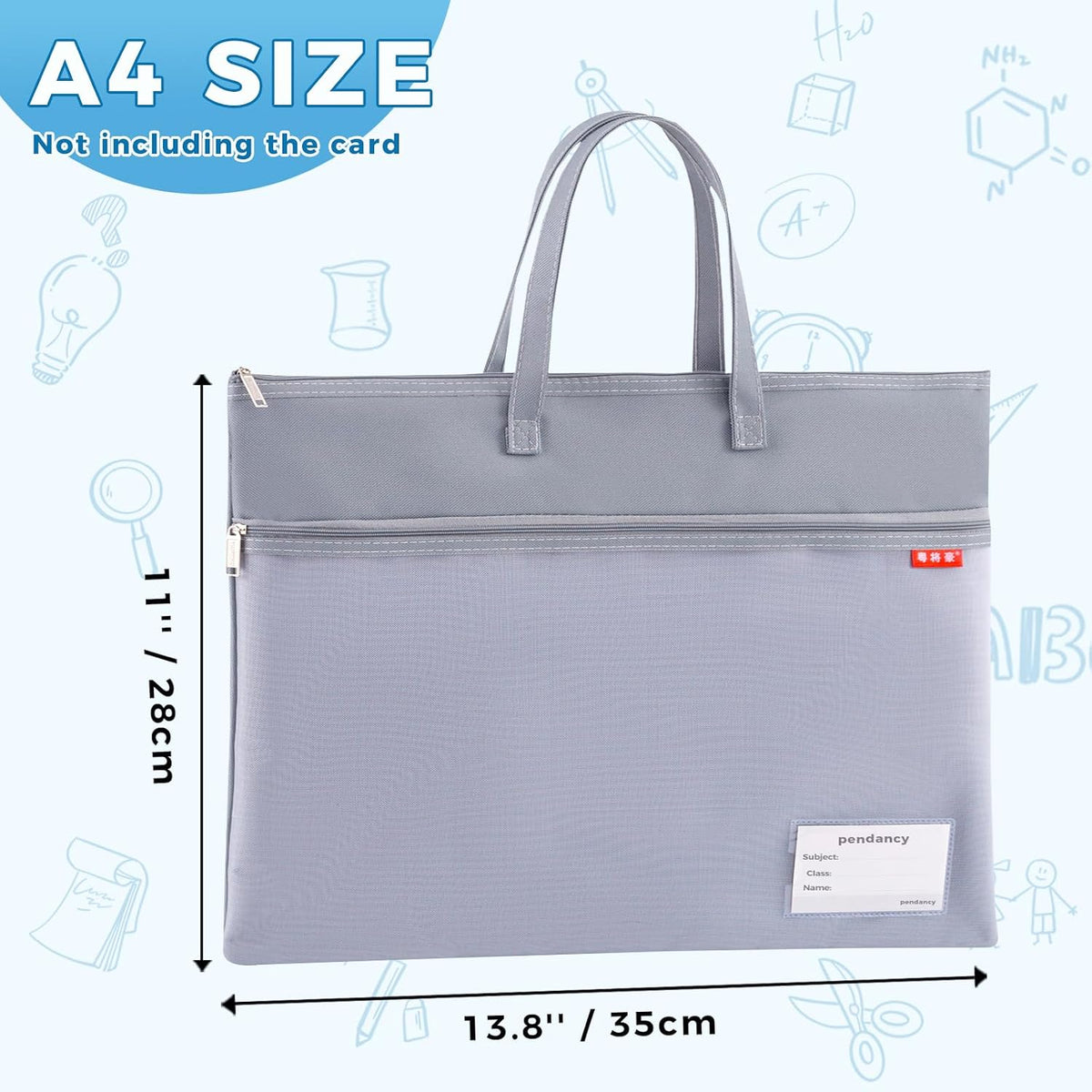 Mesh Zipper Pouch A4 Size, Large Double Pocket Waterproof File Bag with Handle, 11x13.8 in Foldable Document Storage for Puzzle Project/Cross Stitch/Travel/Office（Advanced Pink）