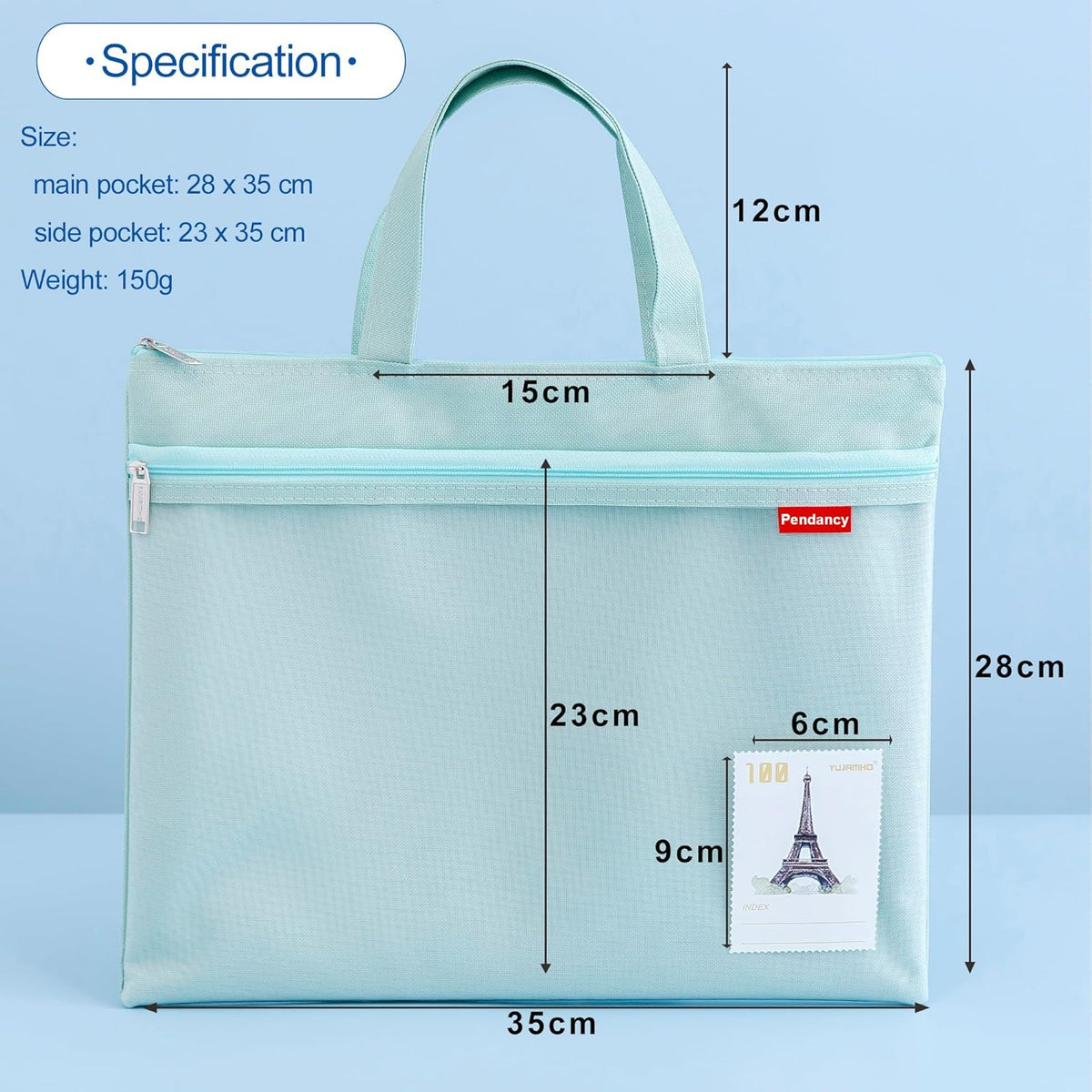 Mesh Zipper Pouch A4 Size, Large Double Pocket Waterproof File Bag with Handle, 11x13.8 in Foldable Document Storage for Puzzle Project/Cross Stitch/Travel/Office（Advanced Pink）