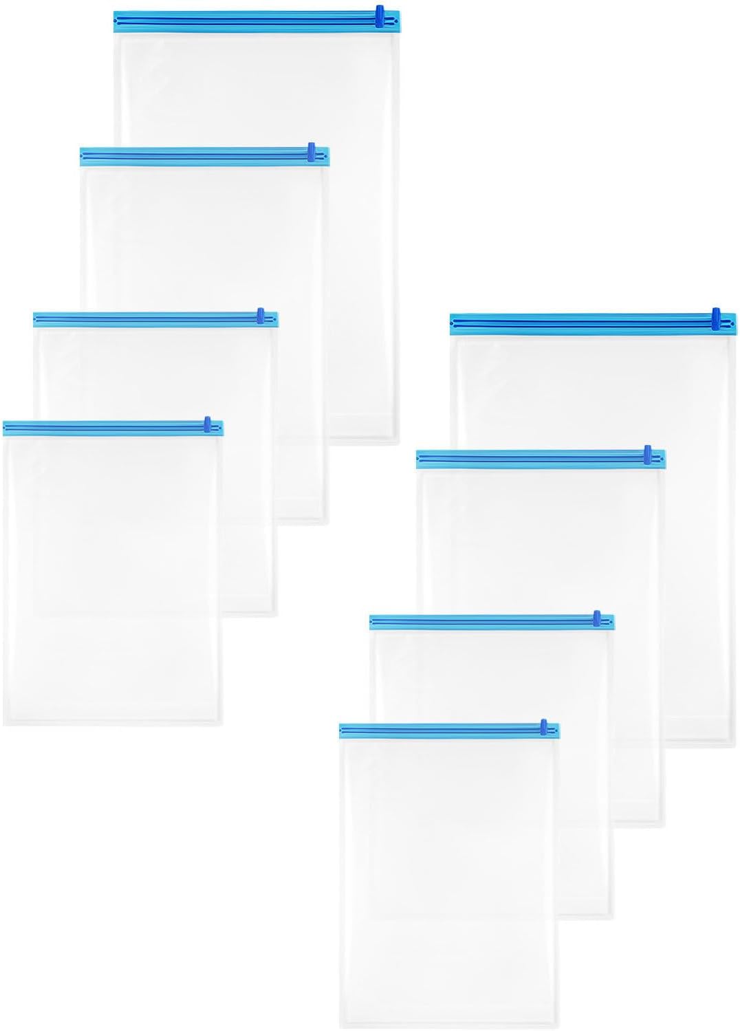 Roll up Compression Storage Bags Space Saving and Reusable Self Vacuum Bags 8pcs for Clothes and Bed Linens for Travel and Business Trips