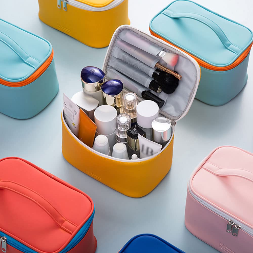 Makeup Bag Large Cosmetic Bags for Women Girls Cute Travel Zipper Pouch Toiletry Organizer for Beauty Essentials Waterproof (Light Pink)