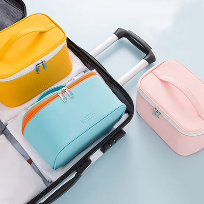 Makeup Bag Large Cosmetic Bags for Women Girls Cute Travel Zipper Pouch Toiletry Organizer for Beauty Essentials Waterproof (Light Pink)