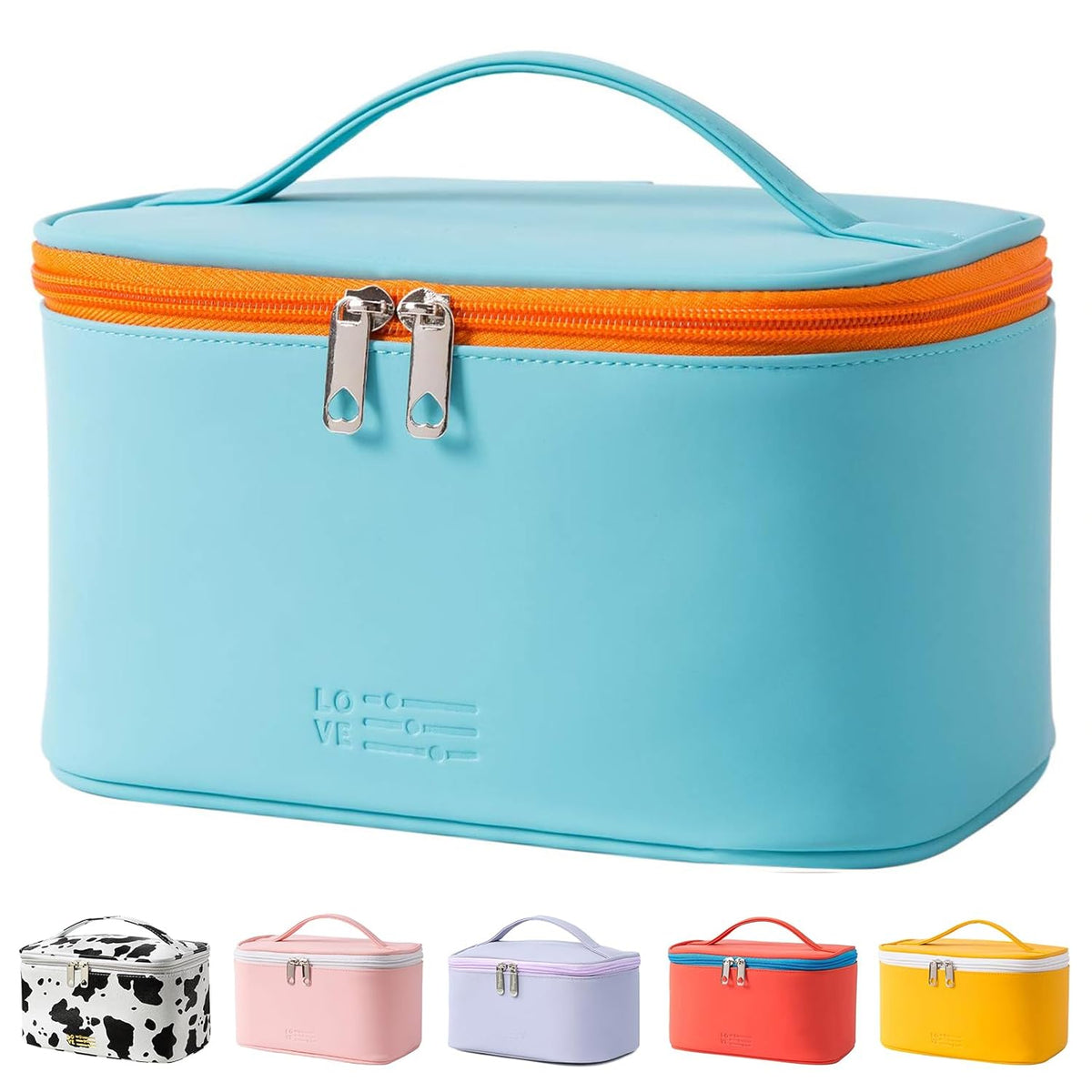 Makeup Bag Large Cosmetic Bags for Women Girls Cute Travel Zipper Pouch Toiletry Organizer for Beauty Essentials Waterproof (Light Pink)