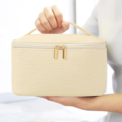 Makeup Bag Large Cosmetic Bags for Women Girls Cute Travel Zipper Pouch Toiletry Organizer for Beauty Essentials Waterproof (Light Pink)