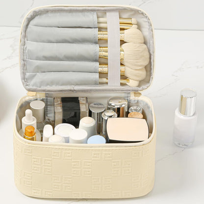 Makeup Bag Large Cosmetic Bags for Women Girls Cute Travel Zipper Pouch Toiletry Organizer for Beauty Essentials Waterproof (Light Pink)