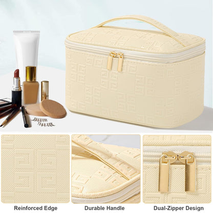 Makeup Bag Large Cosmetic Bags for Women Girls Cute Travel Zipper Pouch Toiletry Organizer for Beauty Essentials Waterproof (Light Pink)
