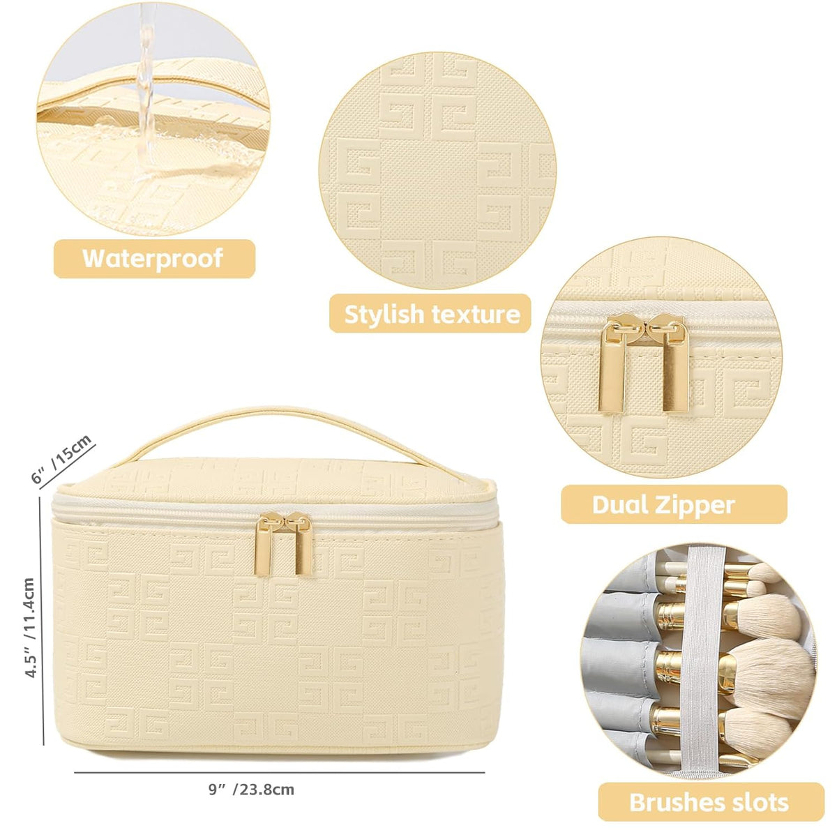 Makeup Bag Large Cosmetic Bags for Women Girls Cute Travel Zipper Pouch Toiletry Organizer for Beauty Essentials Waterproof (Light Pink)