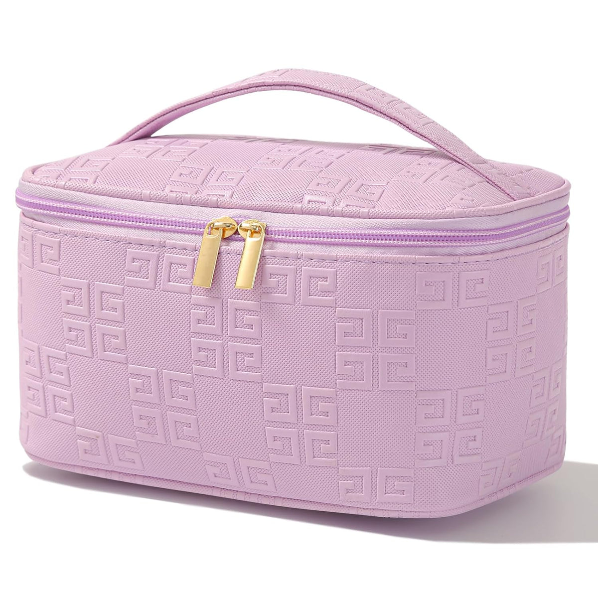 Makeup Bag Large Cosmetic Bags for Women Girls Cute Travel Zipper Pouch Toiletry Organizer for Beauty Essentials Waterproof (Light Pink)