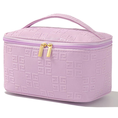 Makeup Bag Large Cosmetic Bags for Women Girls Cute Travel Zipper Pouch Toiletry Organizer for Beauty Essentials Waterproof (Light Pink)