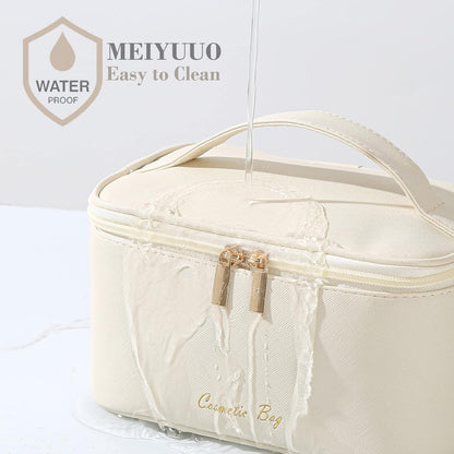 Makeup Bag Large Cosmetic Bags for Women Girls Cute Travel Zipper Pouch Toiletry Organizer for Beauty Essentials Waterproof (Light Pink)