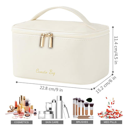 Makeup Bag Large Cosmetic Bags for Women Girls Cute Travel Zipper Pouch Toiletry Organizer for Beauty Essentials Waterproof (Light Pink)