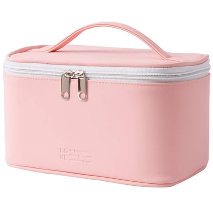 Makeup Bag Large Cosmetic Bags for Women Girls Cute Travel Zipper Pouch Toiletry Organizer for Beauty Essentials Waterproof (Light Pink)