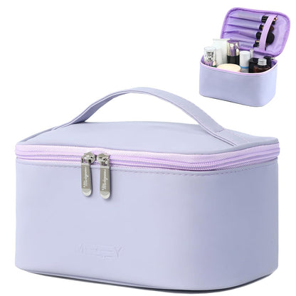 Makeup Bag Large Cosmetic Bags for Women Girls Cute Travel Zipper Pouch Toiletry Organizer for Beauty Essentials Waterproof (Light Pink)