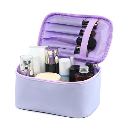 Makeup Bag Large Cosmetic Bags for Women Girls Cute Travel Zipper Pouch Toiletry Organizer for Beauty Essentials Waterproof (Light Pink)
