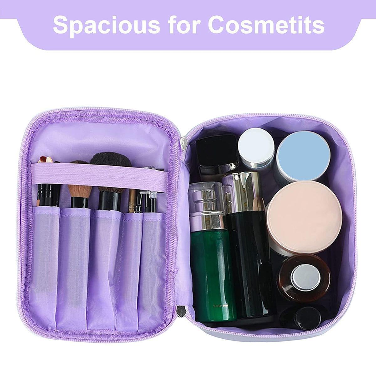 Makeup Bag Large Cosmetic Bags for Women Girls Cute Travel Zipper Pouch Toiletry Organizer for Beauty Essentials Waterproof (Light Pink)