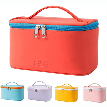 Makeup Bag Large Cosmetic Bags for Women Girls Cute Travel Zipper Pouch Toiletry Organizer for Beauty Essentials Waterproof (Light Pink)
