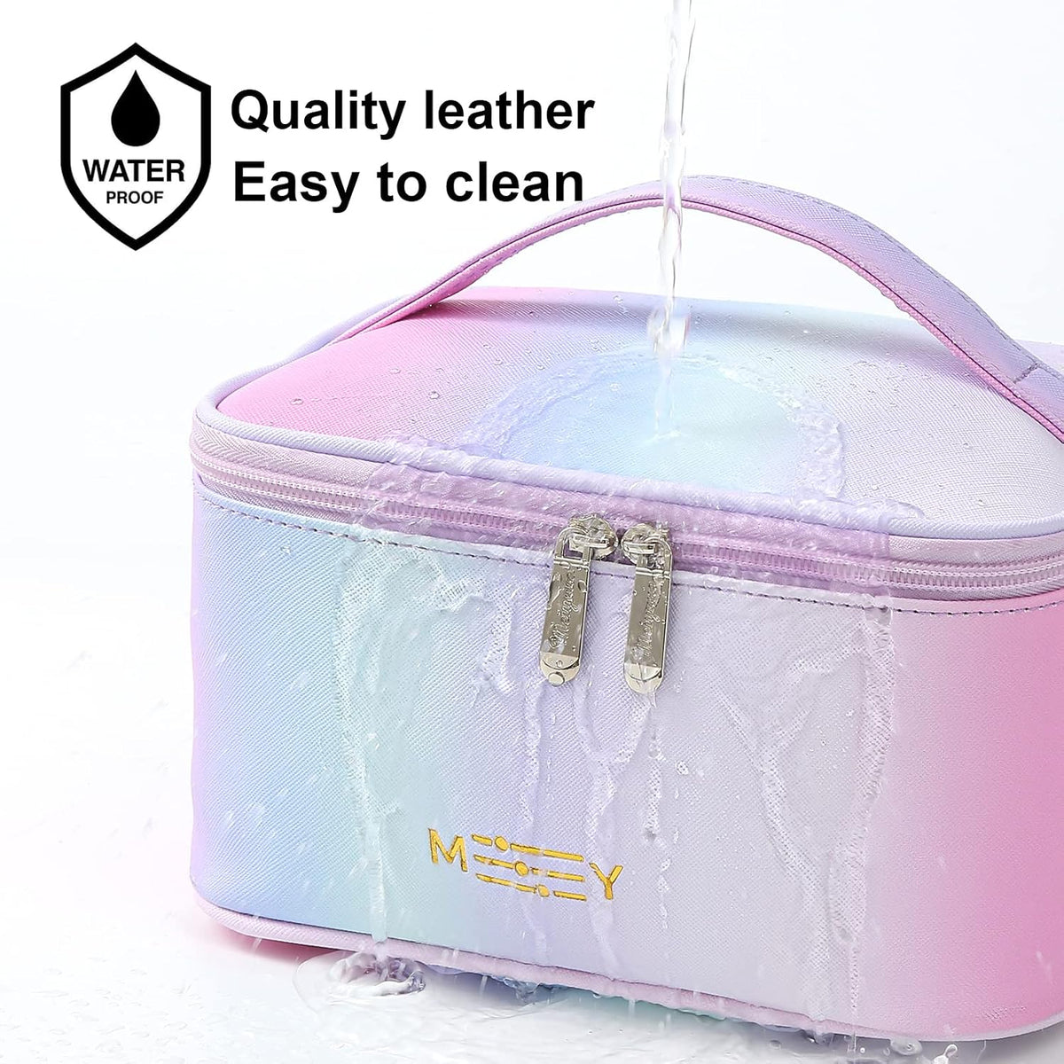 Makeup Bag Large Cosmetic Bags for Women Girls Cute Travel Zipper Pouch Toiletry Organizer for Beauty Essentials Waterproof (Light Pink)