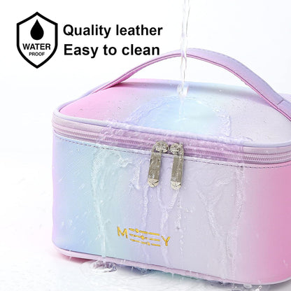 Makeup Bag Large Cosmetic Bags for Women Girls Cute Travel Zipper Pouch Toiletry Organizer for Beauty Essentials Waterproof (Light Pink)