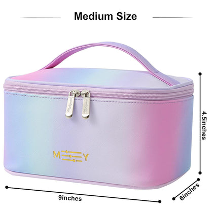 Makeup Bag Large Cosmetic Bags for Women Girls Cute Travel Zipper Pouch Toiletry Organizer for Beauty Essentials Waterproof (Light Pink)
