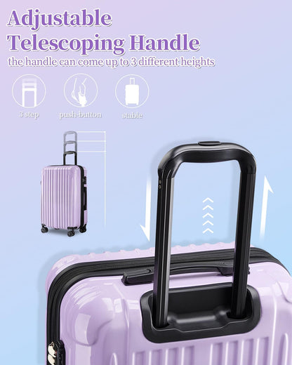 Carry On Luggage, 20 Inch Expandable Hardside Carry On Suitcase With Wheels, Hardshell Spinner Small Luggage with TSA Lock