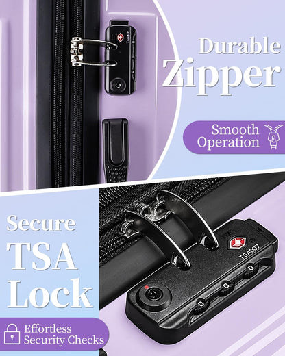 Carry On Luggage, 20 Inch Expandable Hardside Carry On Suitcase With Wheels, Hardshell Spinner Small Luggage with TSA Lock