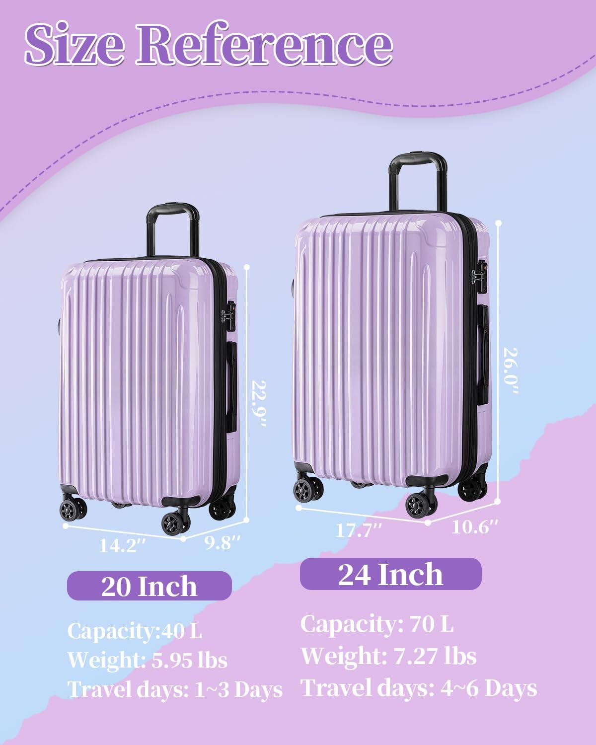 Carry On Luggage, 20 Inch Expandable Hardside Carry On Suitcase With Wheels, Hardshell Spinner Small Luggage with TSA Lock