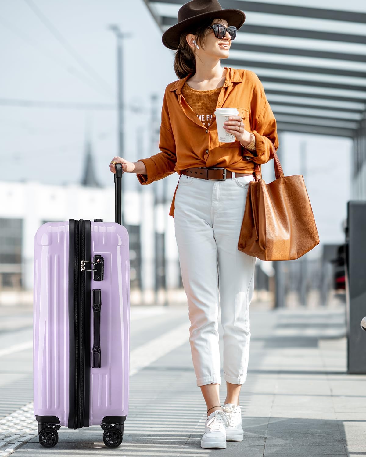 Carry On Luggage, 20 Inch Expandable Hardside Carry On Suitcase With Wheels, Hardshell Spinner Small Luggage with TSA Lock