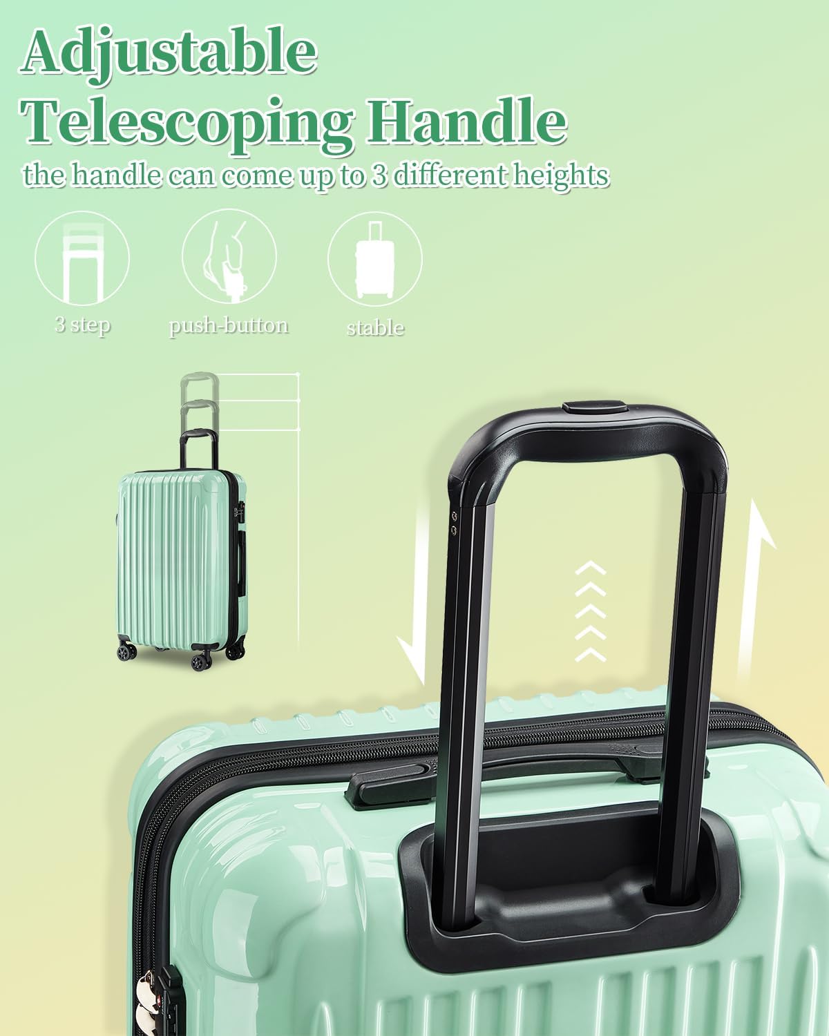 Carry On Luggage, 20 Inch Expandable Hardside Carry On Suitcase With Wheels, Hardshell Spinner Small Luggage with TSA Lock