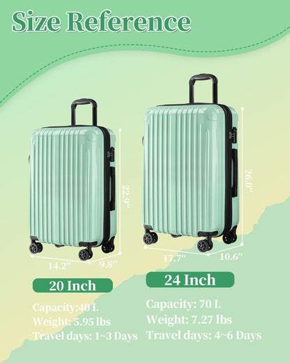 Carry On Luggage, 20 Inch Expandable Hardside Carry On Suitcase With Wheels, Hardshell Spinner Small Luggage with TSA Lock