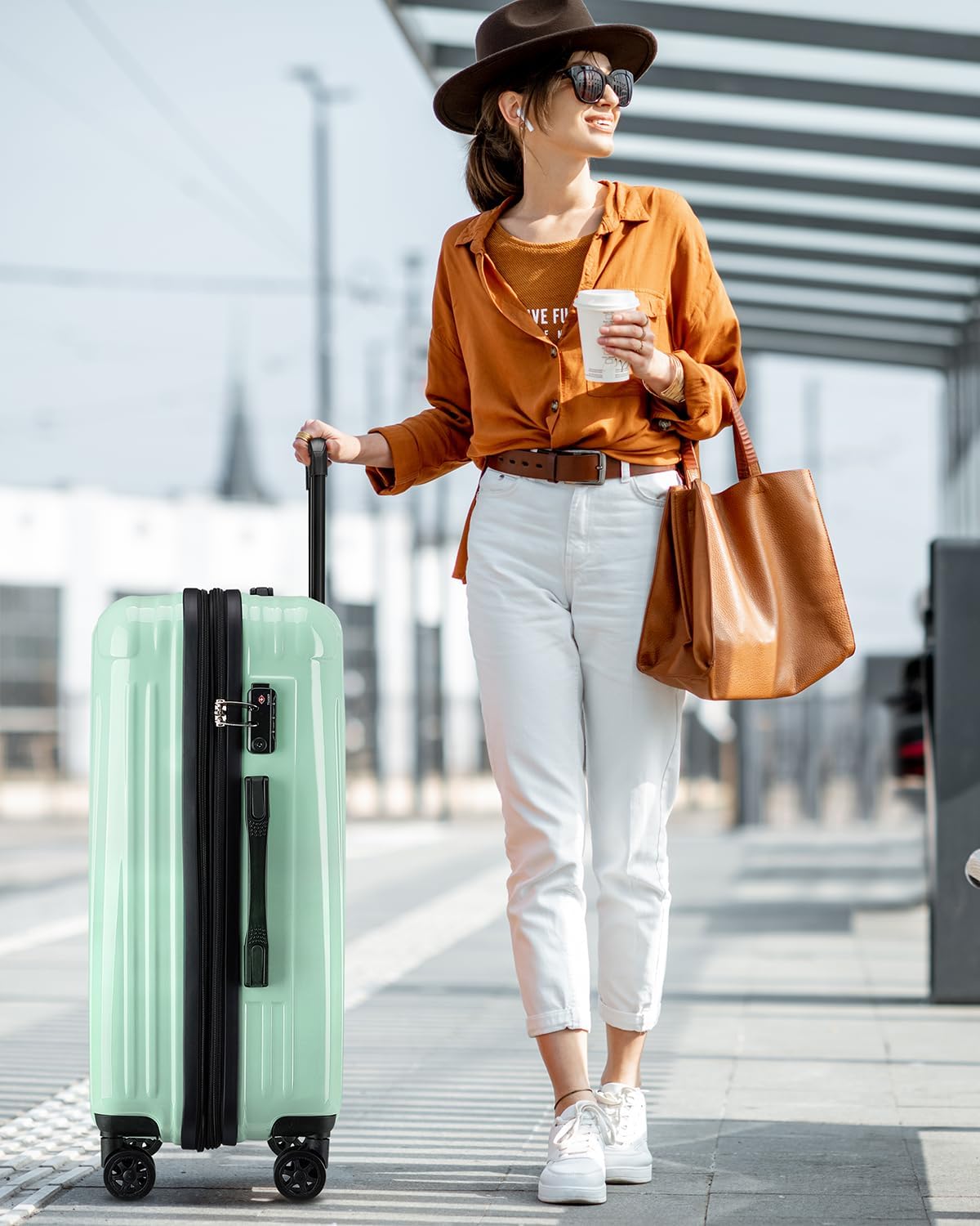 Carry On Luggage, 20 Inch Expandable Hardside Carry On Suitcase With Wheels, Hardshell Spinner Small Luggage with TSA Lock
