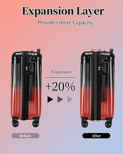 Carry On Luggage, 20 Inch Expandable Hardside Carry On Suitcase With Wheels, Hardshell Spinner Small Luggage with TSA Lock