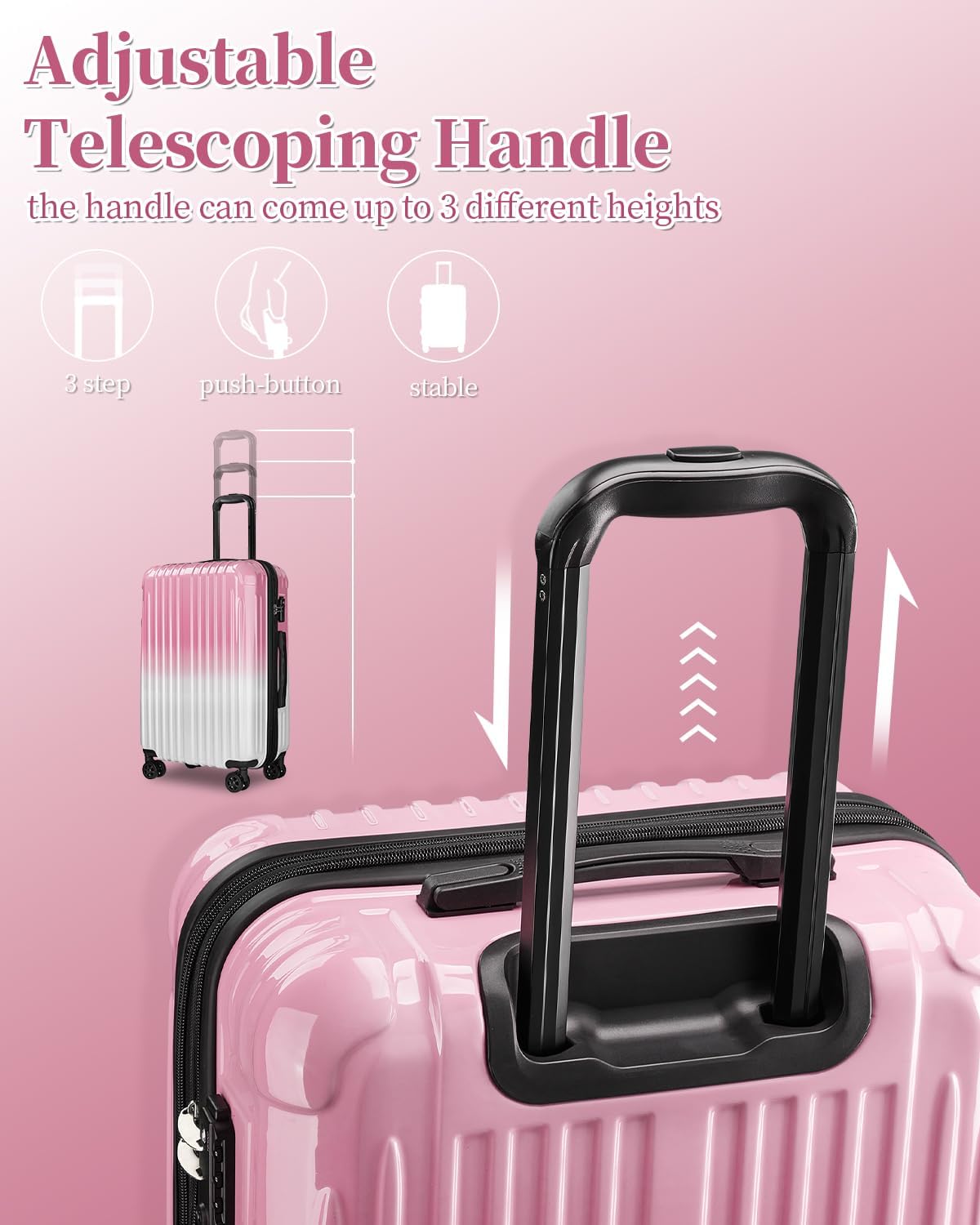 Carry On Luggage, 20 Inch Expandable Hardside Carry On Suitcase With Wheels, Hardshell Spinner Small Luggage with TSA Lock