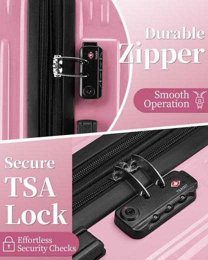 Carry On Luggage, 20 Inch Expandable Hardside Carry On Suitcase With Wheels, Hardshell Spinner Small Luggage with TSA Lock
