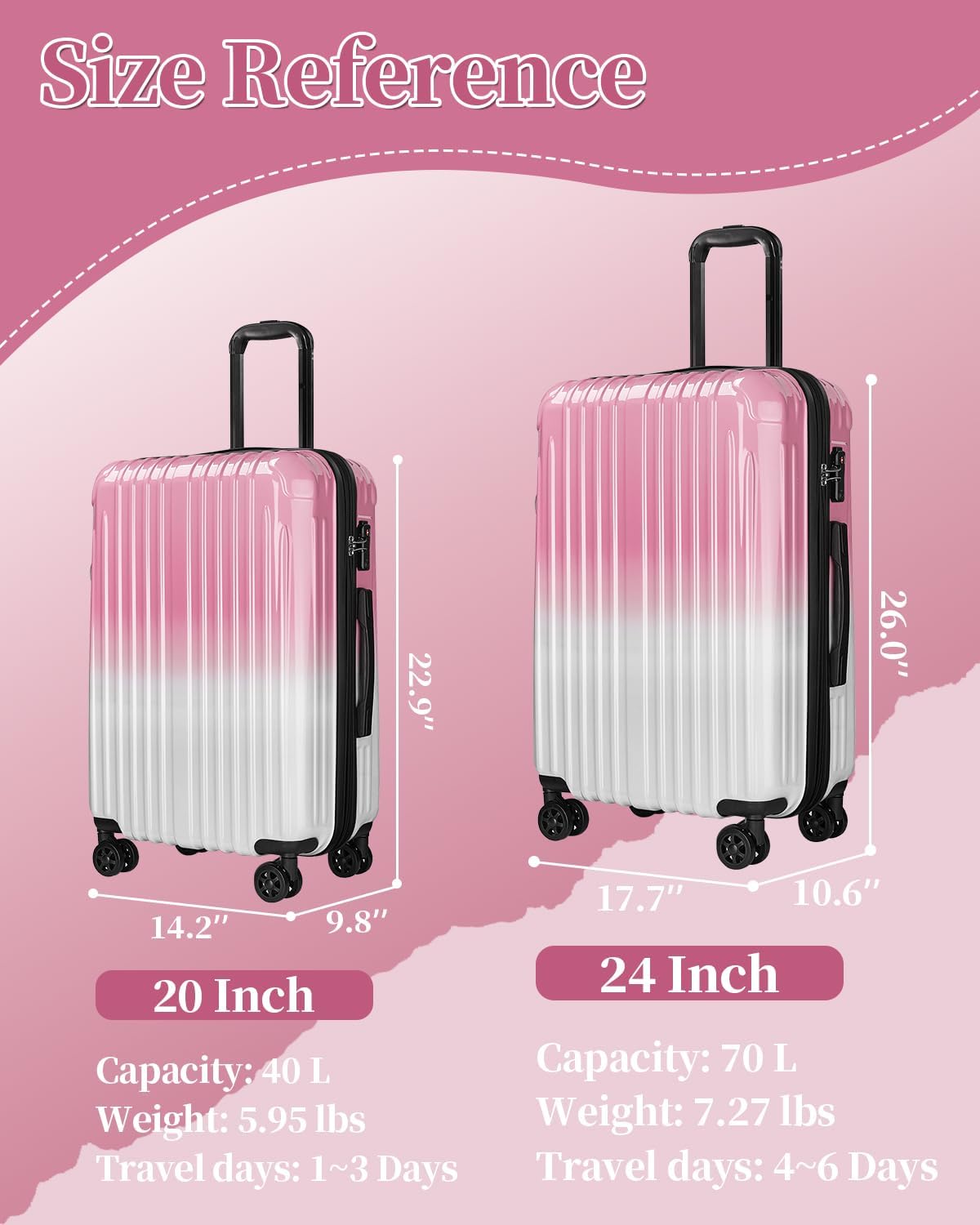 Carry On Luggage, 20 Inch Expandable Hardside Carry On Suitcase With Wheels, Hardshell Spinner Small Luggage with TSA Lock