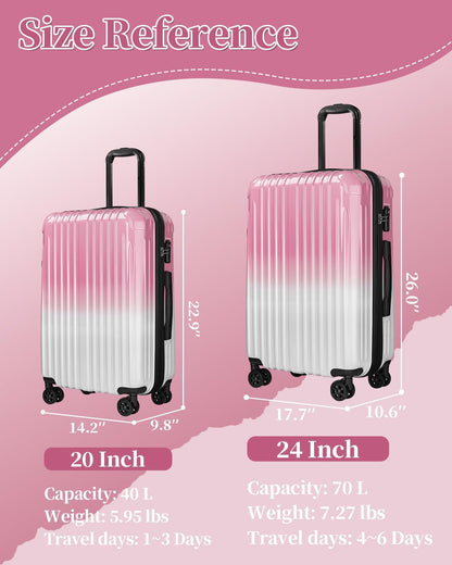 Carry On Luggage, 20 Inch Expandable Hardside Carry On Suitcase With Wheels, Hardshell Spinner Small Luggage with TSA Lock
