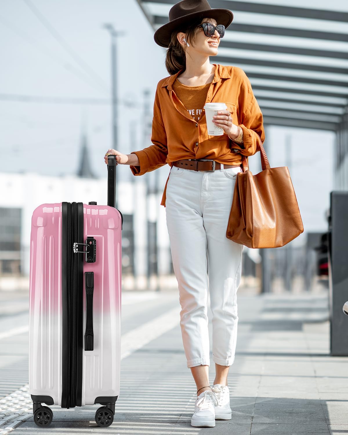 Carry On Luggage, 20 Inch Expandable Hardside Carry On Suitcase With Wheels, Hardshell Spinner Small Luggage with TSA Lock